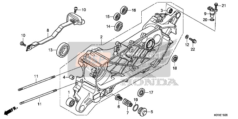 Honda SH125ADS 2014 Linkes Kurbelgehäuse für ein 2014 Honda SH125ADS